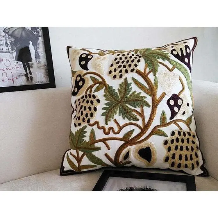 Housse de coussin canapé brodée avec double renfort BRODE