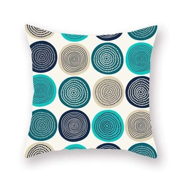GEOPILLOW - Housse de coussin géométrique pour canapé