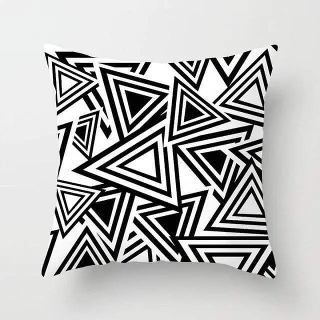 GEOPILLOW - Housse de coussin géométrique pour canapé