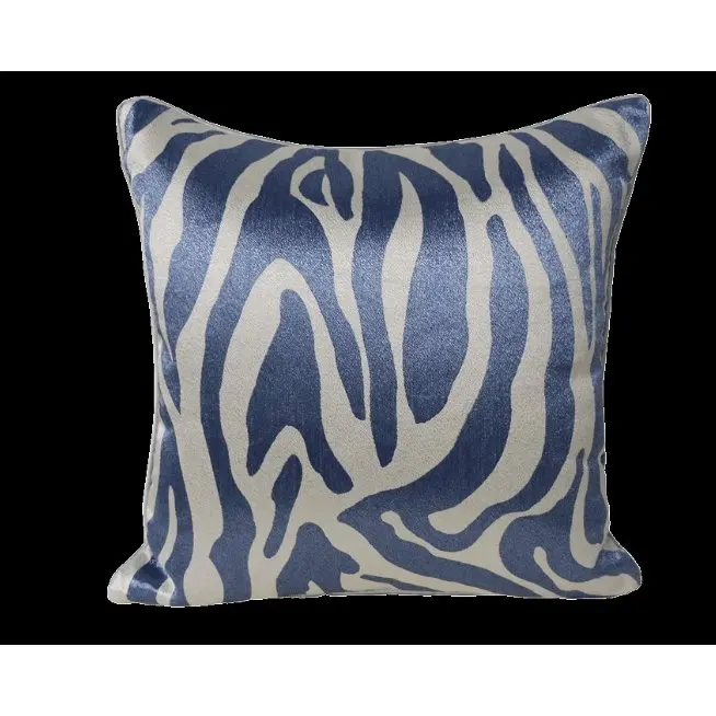 Oreiller bleu motif zèbre