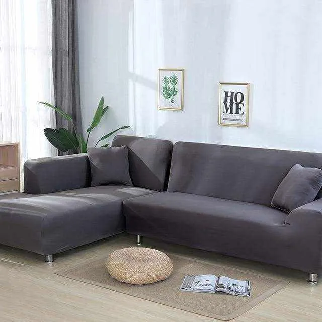GRIS - Housse extensible pour canapé et fauteuil