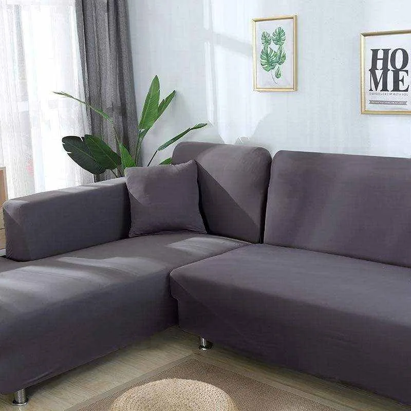 GRIS - Housse extensible pour canapé et fauteuil