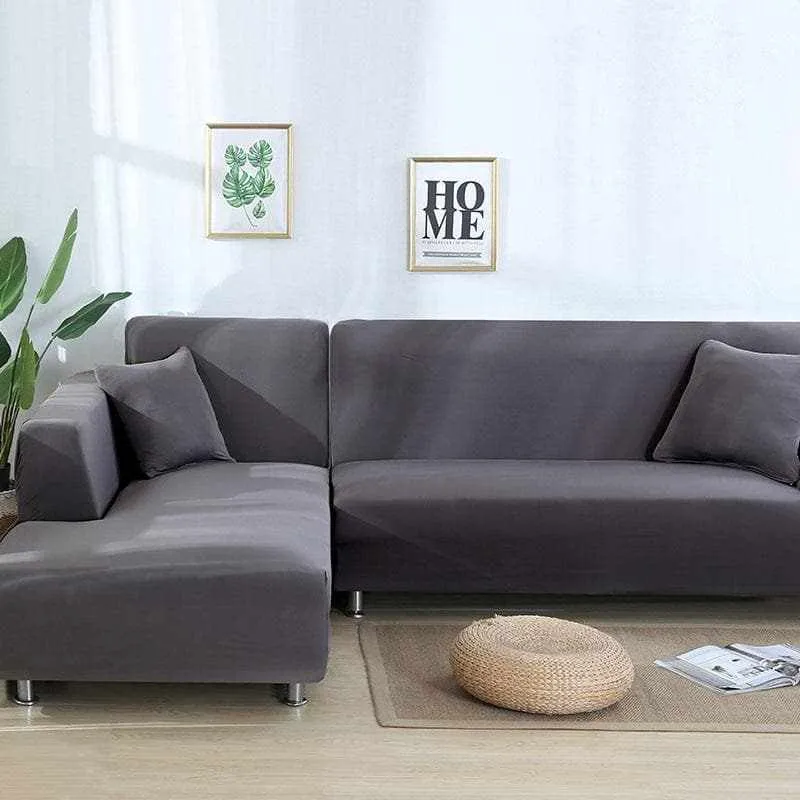 GRIS - Housse extensible pour canapé et fauteuil