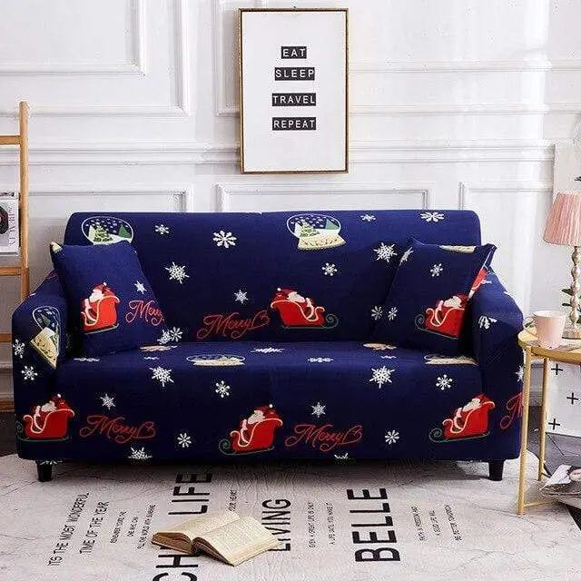 Housse de canapé élastique déco Noel