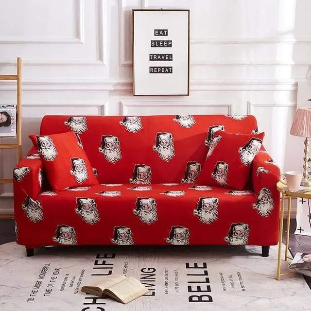 Housse de canapé élastique déco Noel