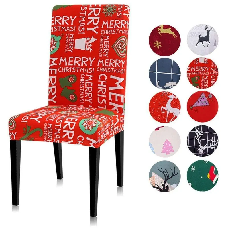 XMAX - Housse de chaise extensible au motif de noël