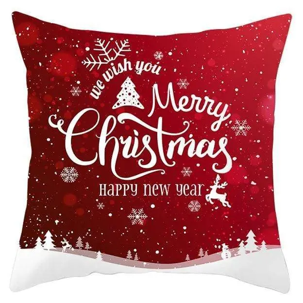 Housse de coussin Noël Rouge