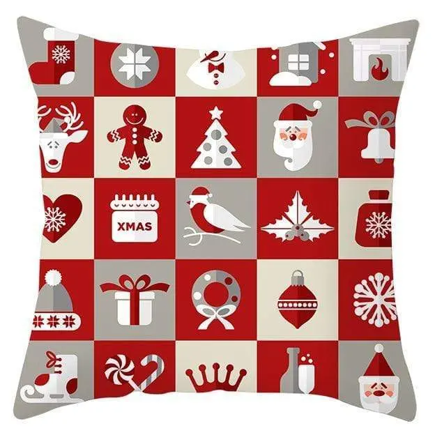 Housse de coussin Noël Rouge
