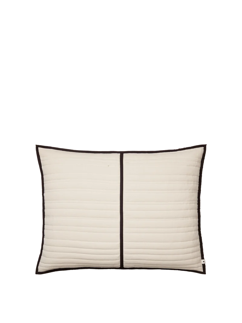 Vari Quilted Cushion - Rectangular - Natural/Dark Chocolate