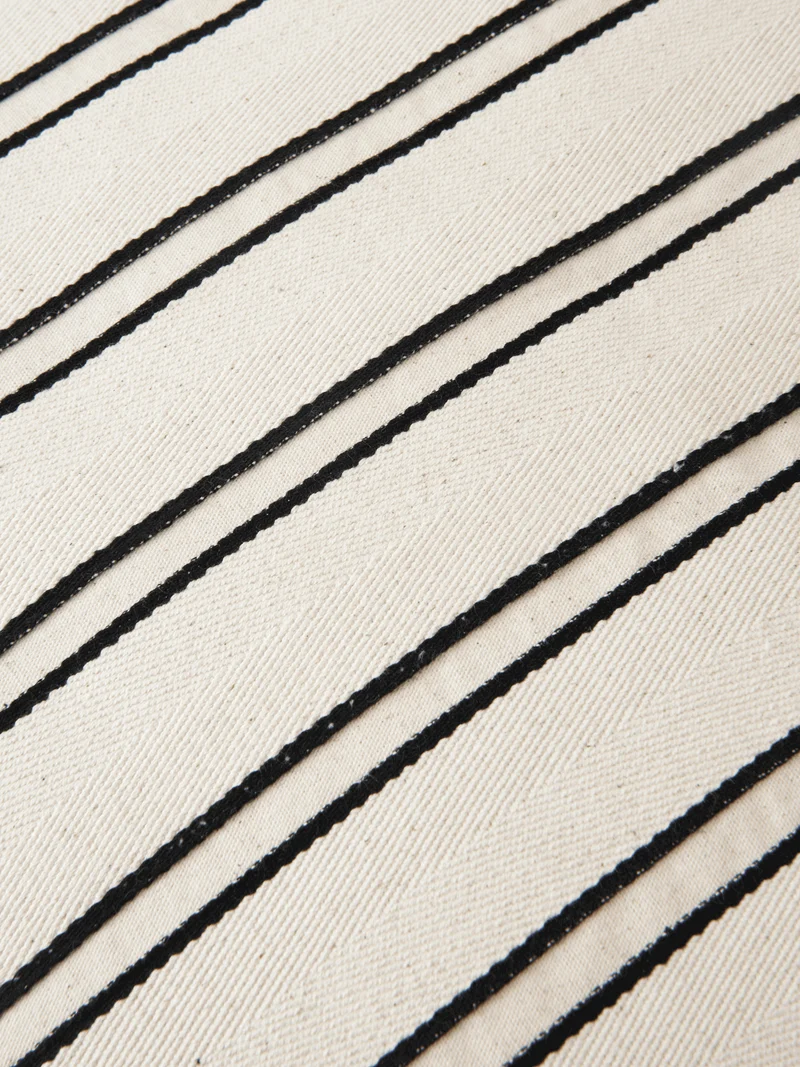 Twill Cushion Cover - Rectangular - Off-White/Black