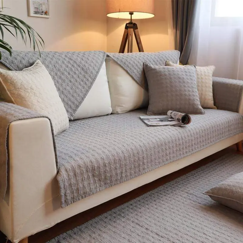 Plaid de canapé en coton de couleur unie BABYKAT