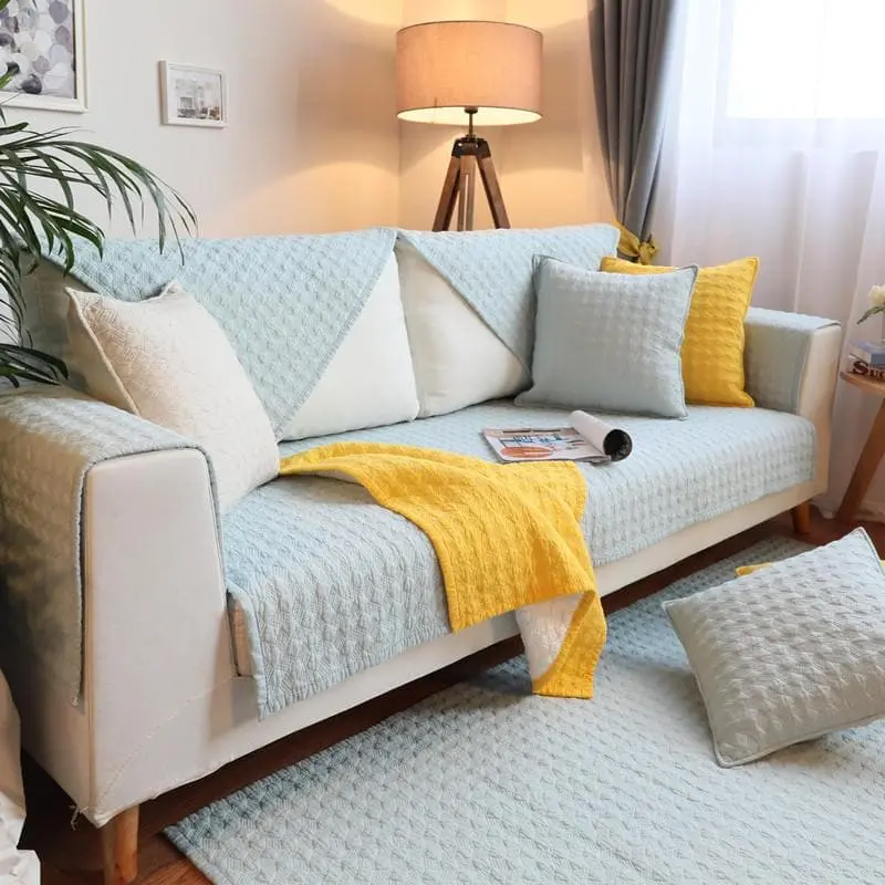 Plaid de canapé en coton de couleur unie BABYKAT