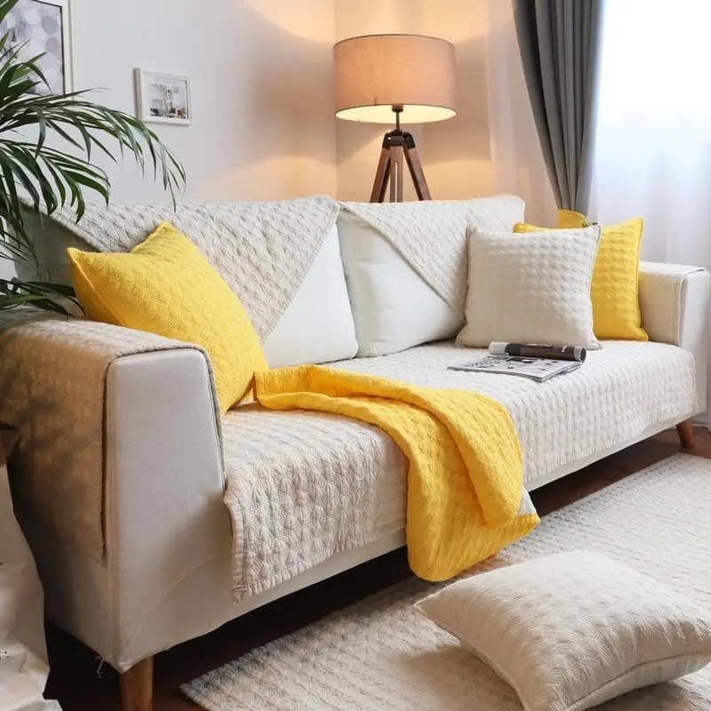 Plaid de canapé en coton de couleur unie BABYKAT