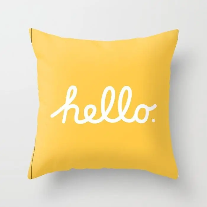 JAUNE - Housse de coussin décoratif