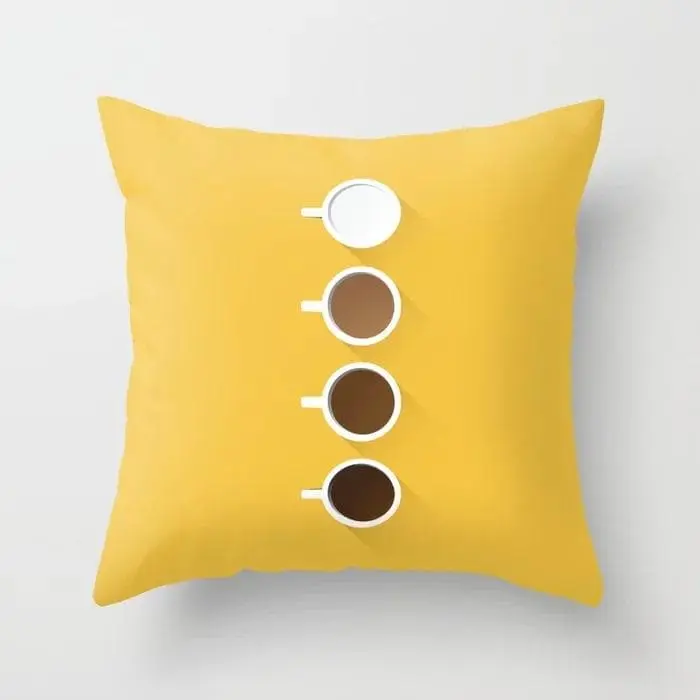 JAUNE - Housse de coussin décoratif