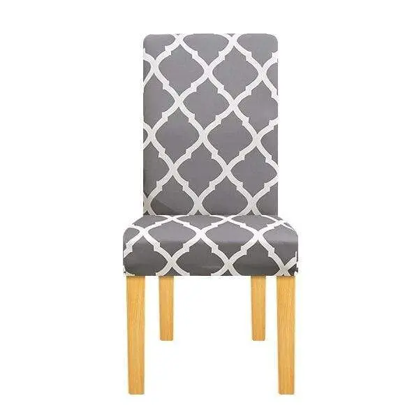 UNICHAIR - Housse de chaise extensible, géométrique, élastique de taille universelle