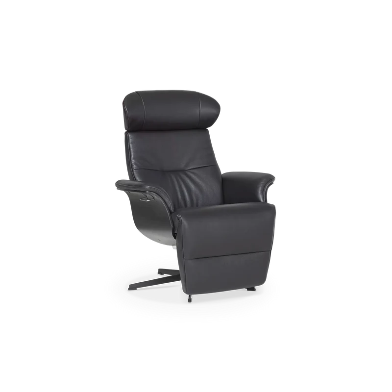 Timeout - Leather Reclining Armchair with Integrated Footrest by Conform