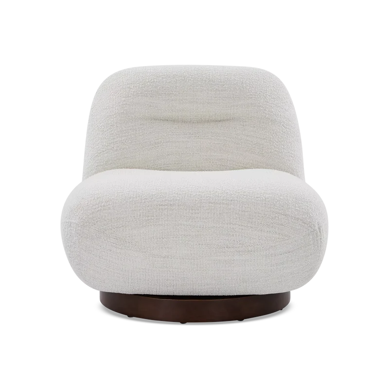 Pence - Bouclé Fabric Upholstered Swivel Chair