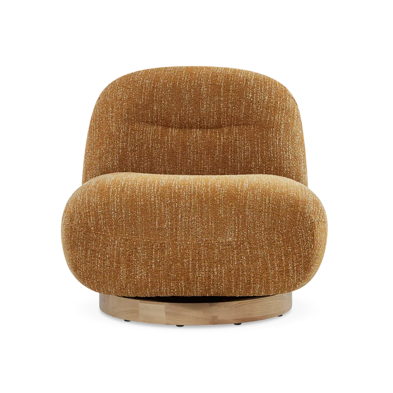 Pence - Bouclé Fabric Upholstered Swivel Chair