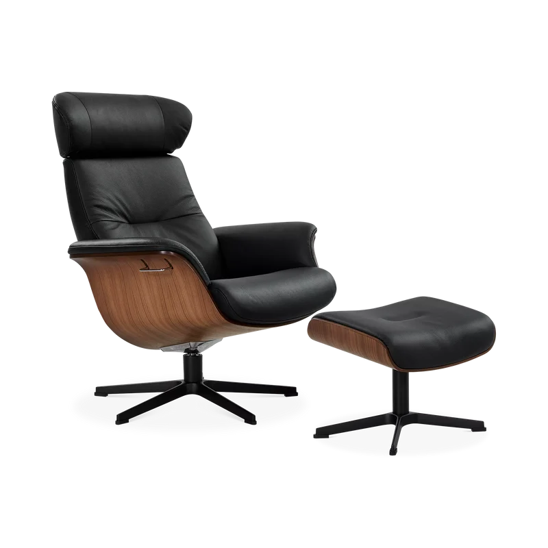 Timeout - Leather Recliner with Footrest by Conform