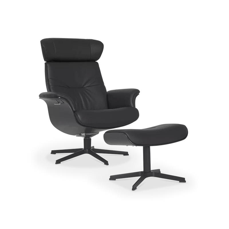 Timeout - Leather Recliner with Footrest by Conform