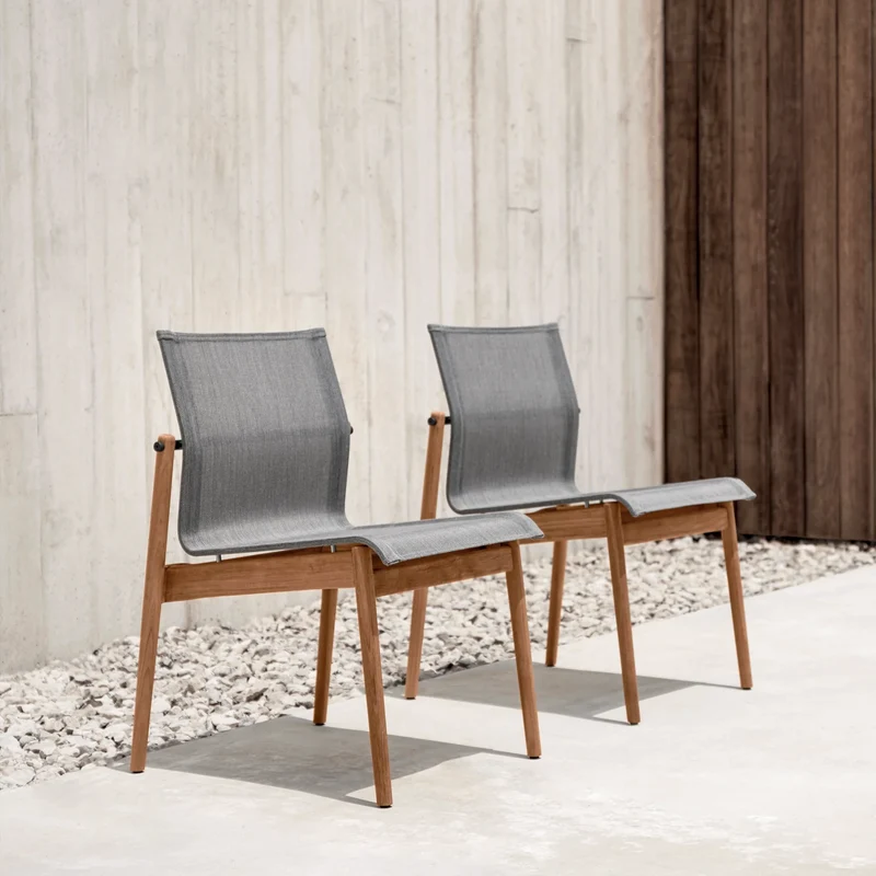 Sway - Outdoor Teak Chair Without Arms by Gloster