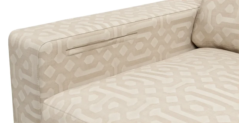Sofa Storage Pocket — Add On - Sunbrella® Fretwork Flax