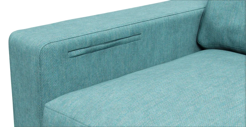 Sofa Storage Pocket — Add On - Care+ Tweed Mineral Blue
