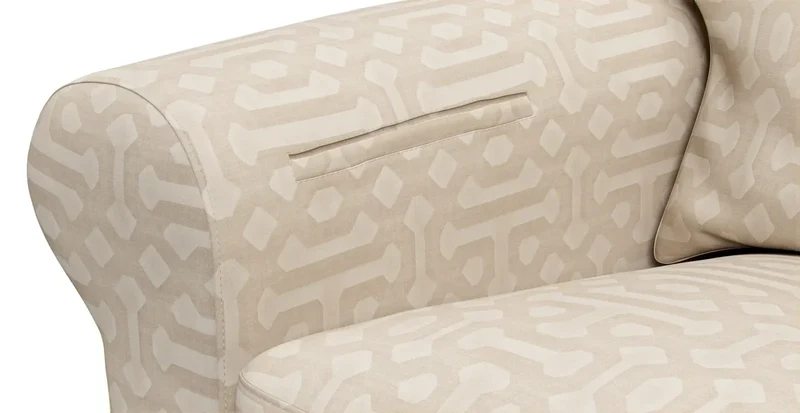 Sofa Storage Pocket — Add On - Sunbrella® Fretwork Flax