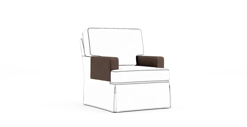 Hathaway Armrest Protector Covers — Add On - Mod Chenille Espresso