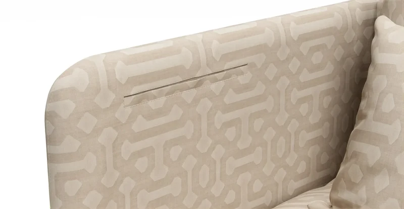 Sofa Storage Pocket — Add On - Sunbrella® Fretwork Flax