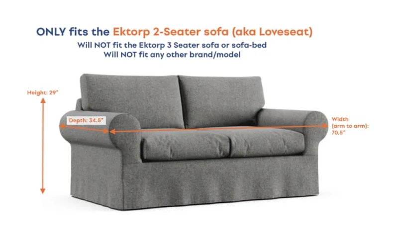 Ektorp 2 Seater Basic Fit Sofa Cover