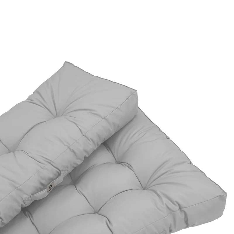 Ensemble Coussins Palette 120x80 Gris Galet - Imperméable & Épais 15cm