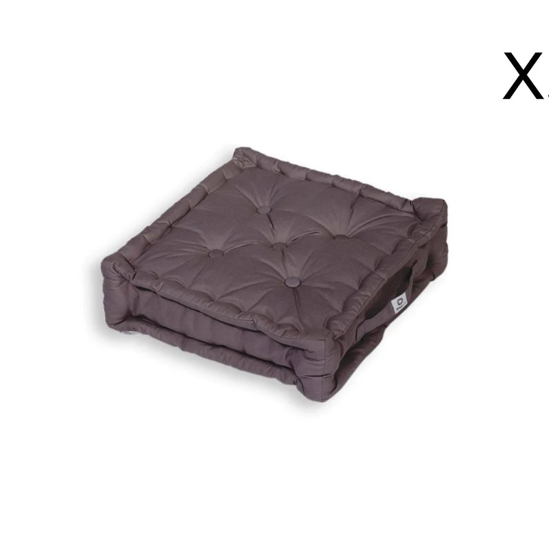 Lot de 2 Coussins de Sol XL 50x50 Gris Carbone - Épais 15cm & Poignée